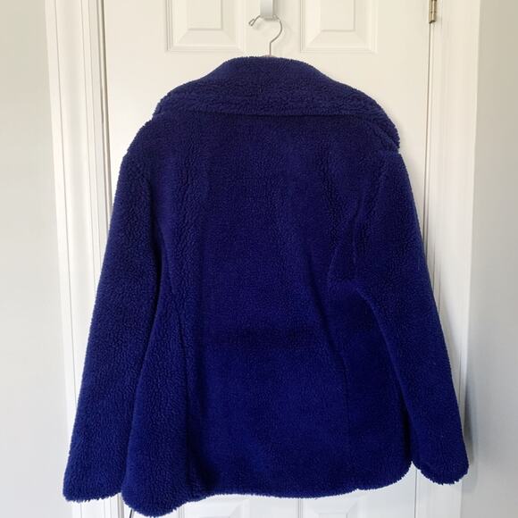 Sebby Teddy Faux Shearling Jacket in cobalt blue, size XL, NWT - Picture 3 of 8